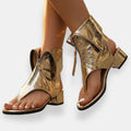 Lilina | Sandalias metalizadas con cremallera