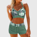 Elena | Conjunto de Bikini de Talle Alto a Rayas