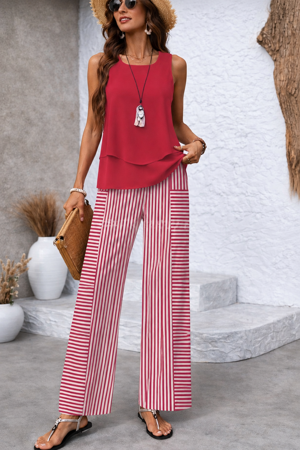 Rosa | Conjunto Riviera a Rayas