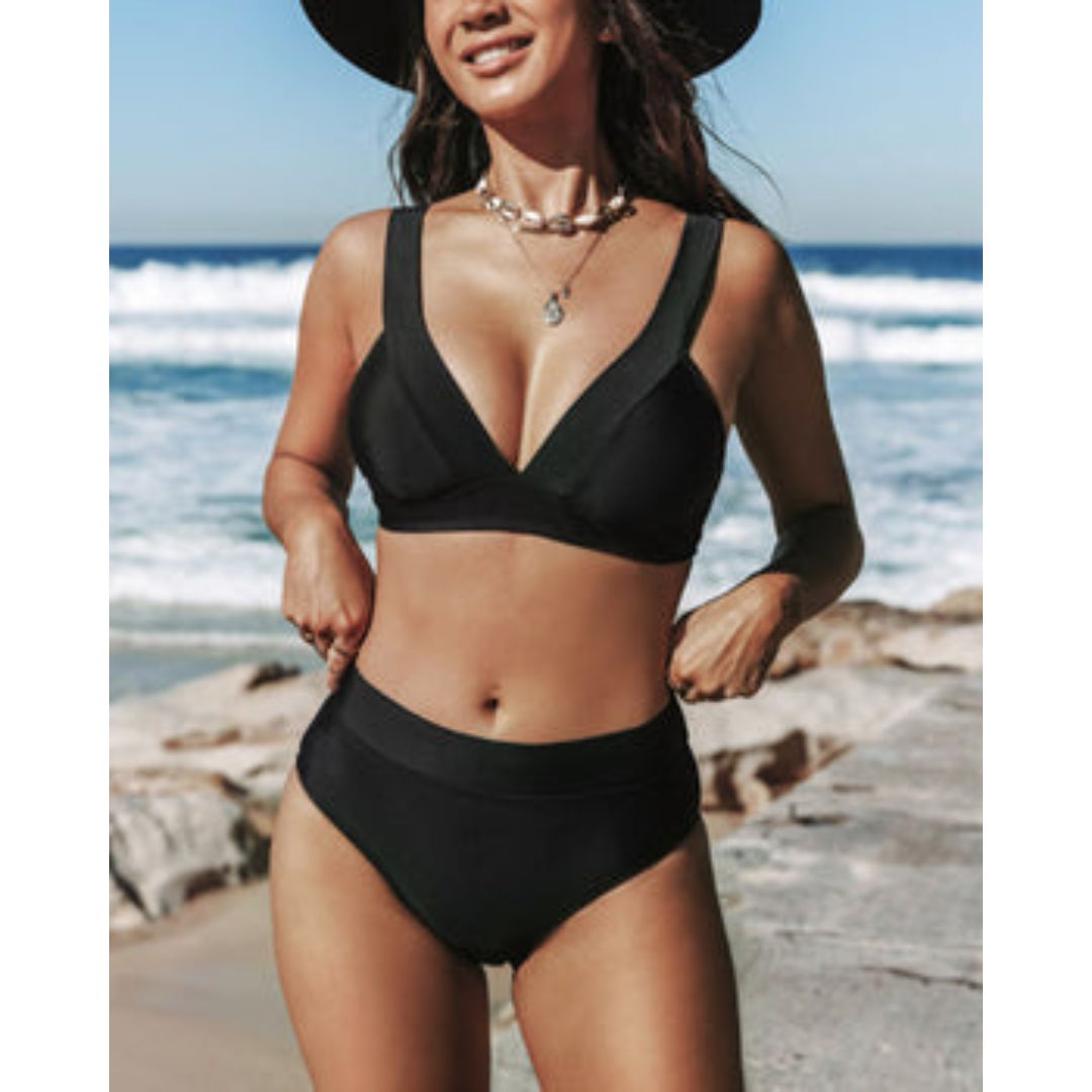 Clara | Conjunto de Baño de Talle Alto con Cuello Americano
